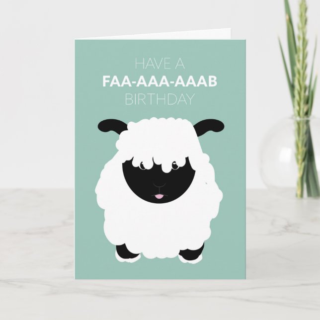 Cute Funny Valais Blacknose Sheep Fab Birthday Card (Front)