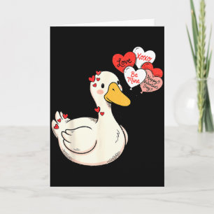 Cute Funny Valentine Silly Gooses Duck Love Matchi Card