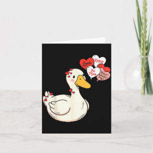 Cute Funny Valentine Silly Gooses Duck Love Matchi Card
