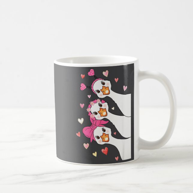 Cute Funny Valentine Silly Gooses Heart Love Match Coffee Mug (Right)