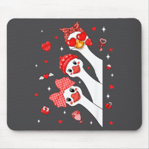 Cute Funny Valentine Silly Gooses Heart Love Match Mouse Pad