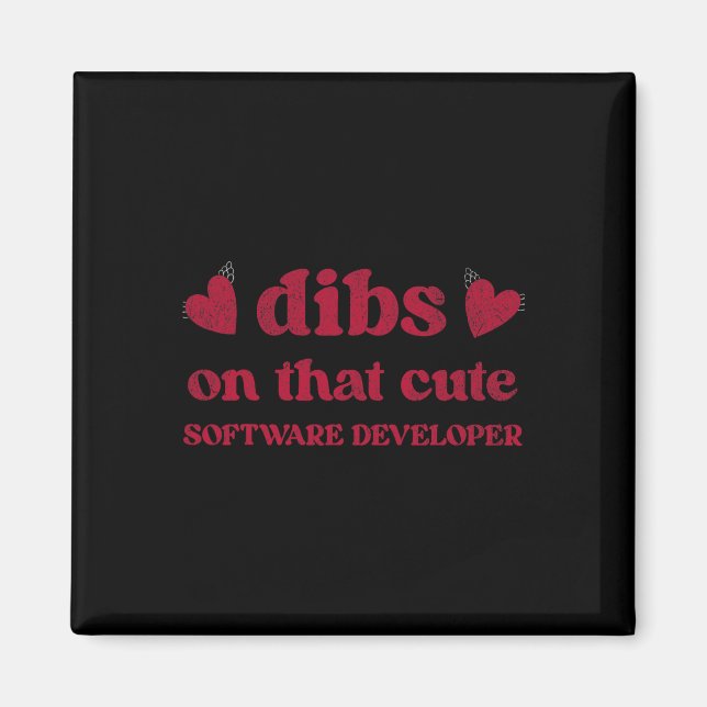 Cute Funny Valentine's Day Software Developer Wome Magnet (Front)