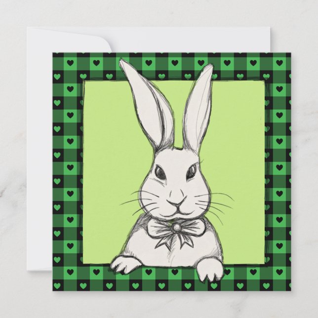 Cute Funny Vintage Happy Easter Bunny Personalized (Front)