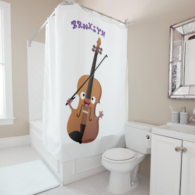 Cute funny violin musical cartoon character (In Situ)