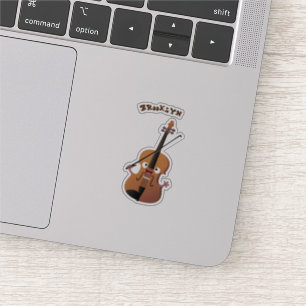 Cute funny violin musical cartoon character