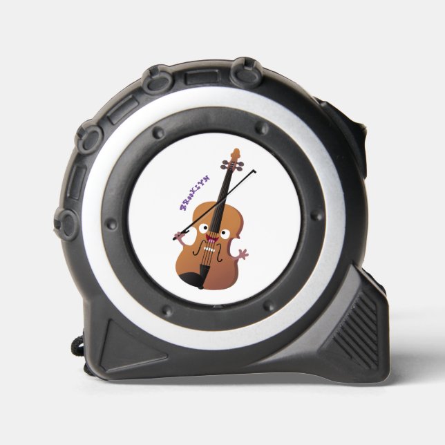 Cute funny violin musical cartoon character 1 (Front)