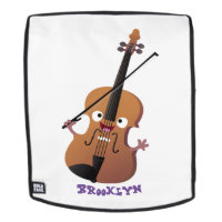 Cute funny violin musical cartoon character