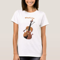Cute funny violin musical cartoon character