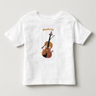 Cute funny violin musical cartoon character toddler t-shirt