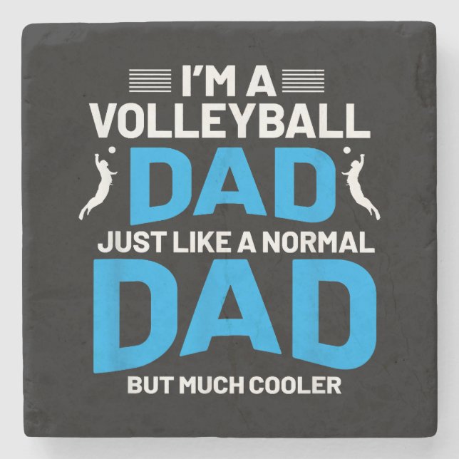Cute Funny Volleyball Gift For Dads and Men Stone Coaster (Front)