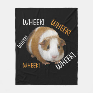 Cute & Funny Wheek - Guinea Pig Owner Cavy Lover Fleece Blanket