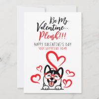 Cute Funny White & Red Heart Husky Joke Dog Lover