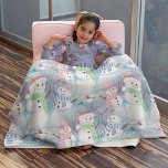 Cute Funny Winter Season Snowmen Watercolor Art Fleece Blanket<br><div class="desc">This fleece blanket is a wonderful way to keep your kids or yourself warm and cozy during the cold winter days. It features a fun colourful watercolor image of smiling snowmen in the December winter snow, creating a cheerful and festive pattern. And is made of soft and fluffy fabric that...</div>