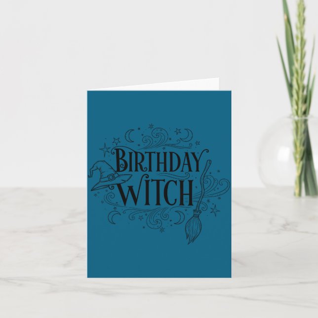 Cute Funny Witch Witchy Birthday Witches Happy Wom Card (Front)