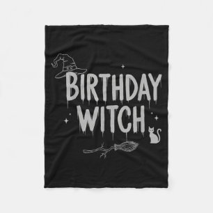 Cute Funny Witch Witchy Birthday Witches Happy Wom Fleece Blanket