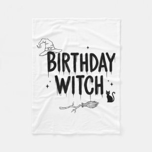 Cute Funny Witch Witchy Birthday Witches Happy Wom Fleece Blanket