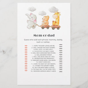 Cute Funny woodland Baby Shower Guess Who game