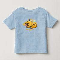 Cute funny yellow bulldozer cartoon character