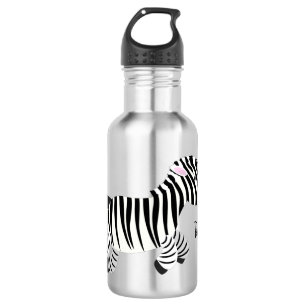 Cute funny zebra running cartoon illustration 532 ml water bottle