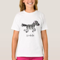 Cute funny zebra running cartoon illustration