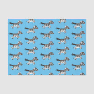 Cute funny zebra running cartoon illustration tissue paper