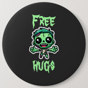 Cute, funny zombie 6 inch round button