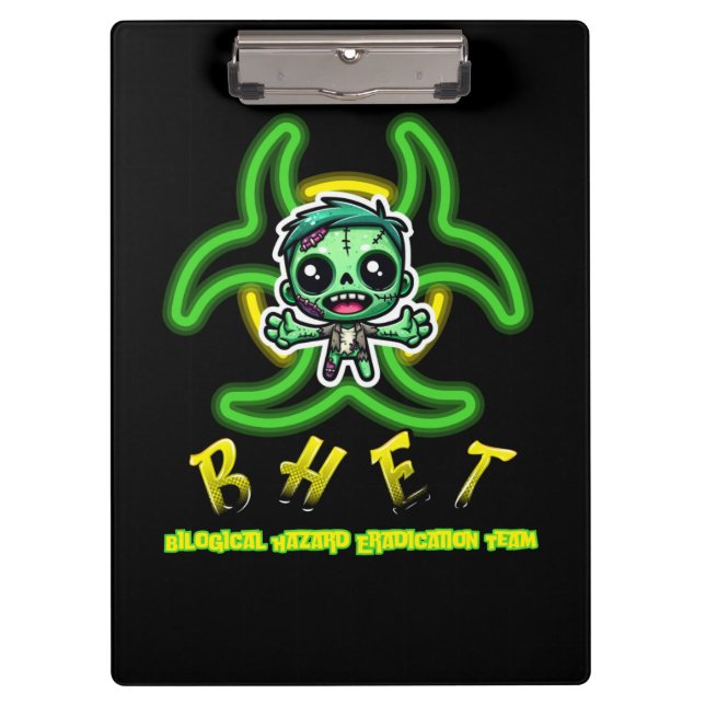 Cute, funny zombie clipboard (Front)