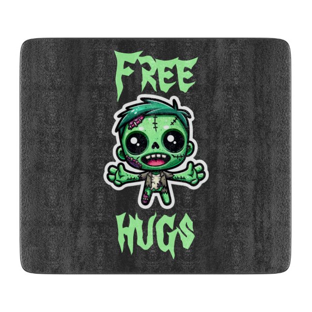 Cute, funny zombie cutting board (Front)
