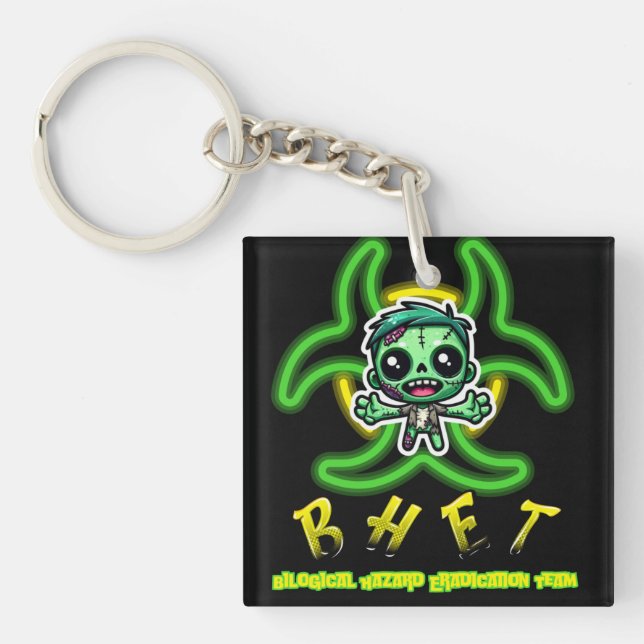 Cute, funny zombie keychain (Front)