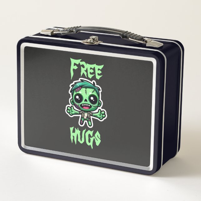 Cute, funny zombie metal lunch box (Front)