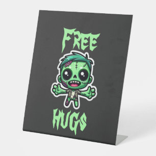 Cute, funny zombie pedestal sign