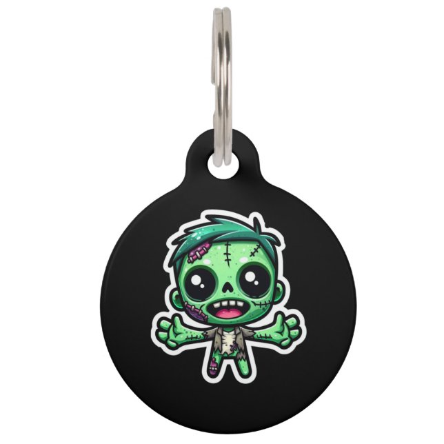 Cute, funny zombie pet tag (Front)