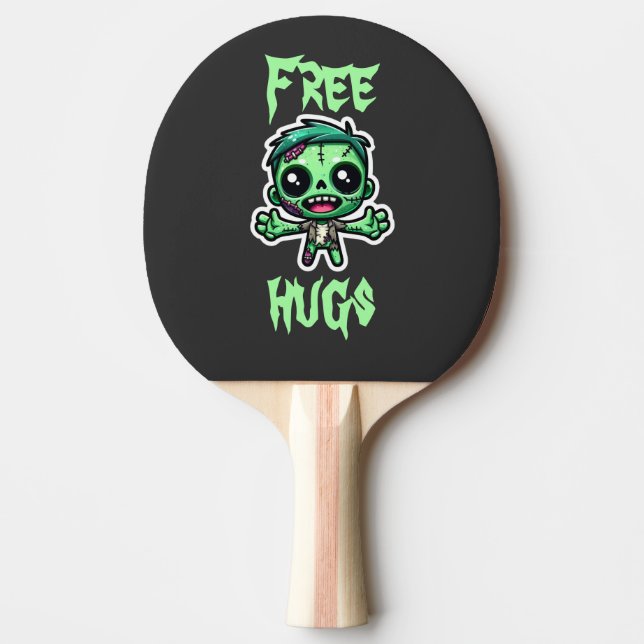 Cute, funny zombie ping pong paddle (Front)