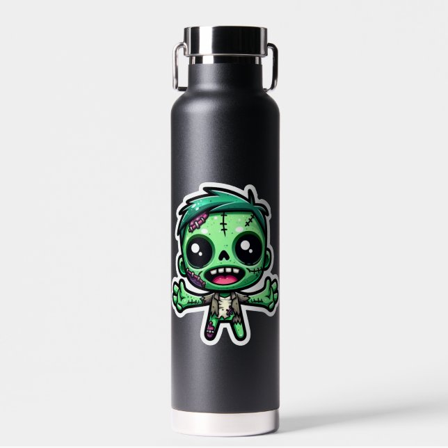 Cute, funny zombie water bottle (Front)