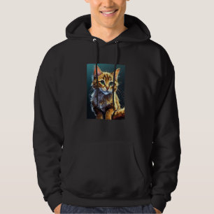 Cute Furry Cat Illustration Novelty Graphic Design Hoodie