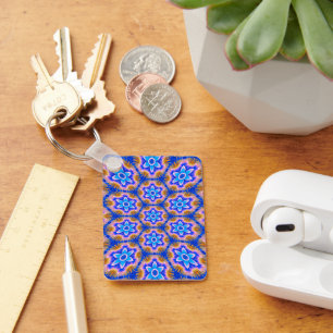Cute Furry Flowers Pattern Keychain