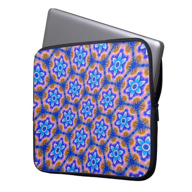 Cute Furry Flowers Pattern Laptop Sleeve (Front Left)
