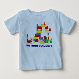 Cute FUTURE BUILDER Design w/ -Style Blocks Baby T-Shirt