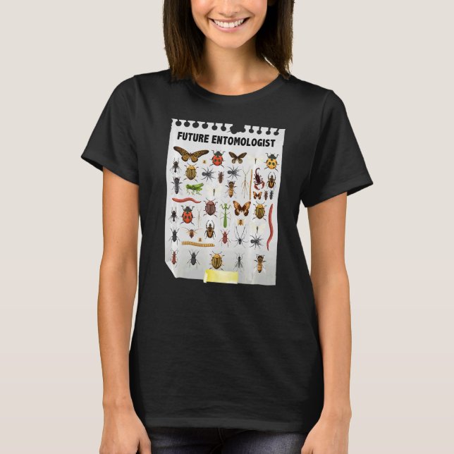 Cute Future Entomologist Insect Chart & Bug Catche T-Shirt (Front)