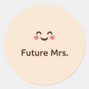 Cute Future Mrs. Smiling Face Wedding Sticker