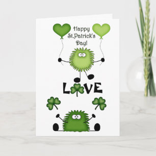 Cute Fuzzies Birthday St Patrick's Day Card