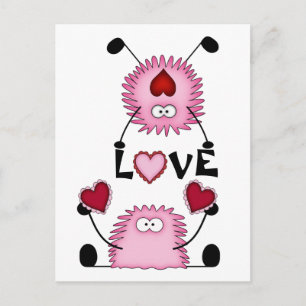 Cute Fuzzies, Hearts and Love Postcard