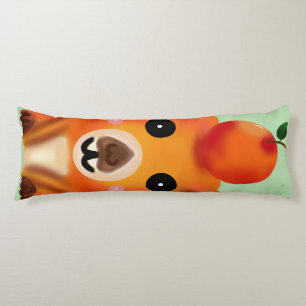 Cute Fuzzy Capybara with Orange Kawaii Animal Ar Body Pillow