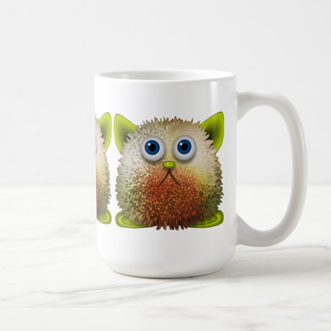Cute Fuzzy Cartoon Character Art for All Coffee Mug (Right)