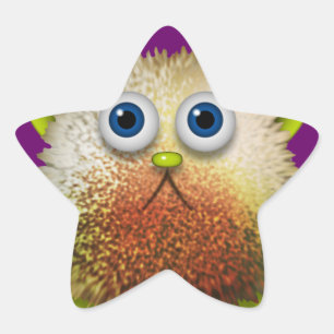 Cute Fuzzy Cartoon Character Art for All Star Sticker