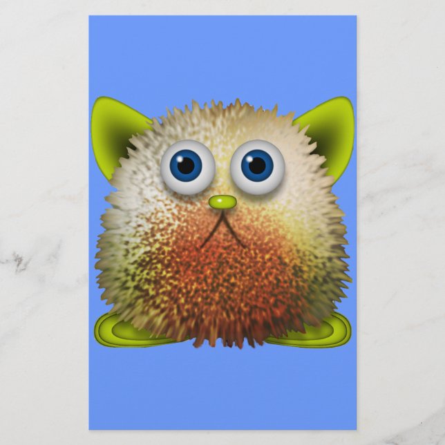 Cute Fuzzy Cartoon Character Art for All Stationery (Front)