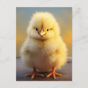 Cute Fuzzy Chick - Funny Farm Animals Postcard