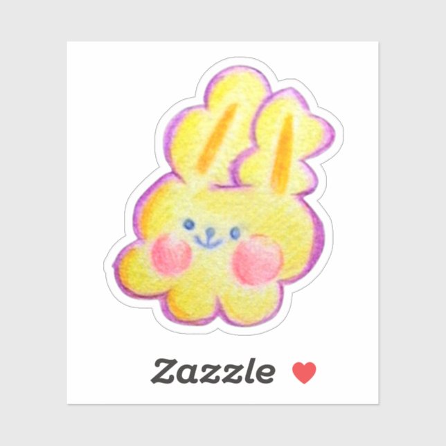 Cute fuzzy party yellow bunny (Sheet)
