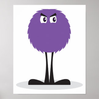 cute fuzzy purple monster poster