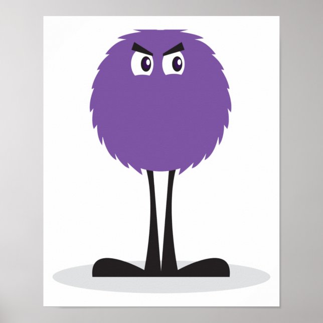 cute fuzzy purple monster poster (Front)